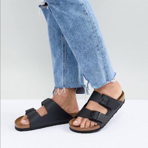 matte black birkenstocks